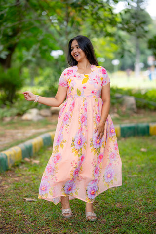 RAINY FLOWERS | MATERNITY GEORGETTE MAXI FULL LENGTH