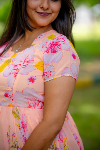 RAINY FLOWERS | MATERNITY GEORGETTE MAXI FULL LENGTH
