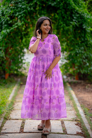 SCALLOP GAZANIA | MATERNITY GEORGETTE MAXI ANKLE LENGTH
