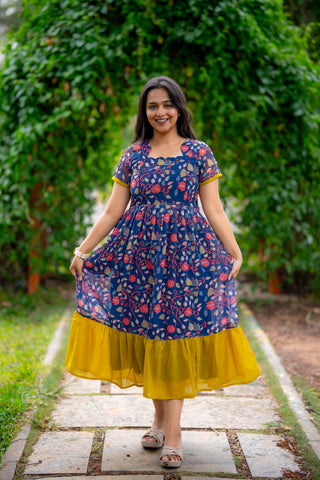 TWINING FLORA | MATERNITY GEORGETTE MAXI ANKLE LENGTH