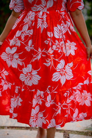 CRIMSON HIBSICUS | MATERNITY GEORGETTE MAXI ANKLE LENGTH