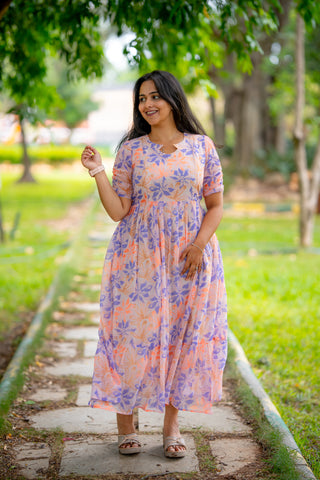 LOVELY FLOWERS | MATERNITY GEORGETTE MAXI ANKLE LENGTH
