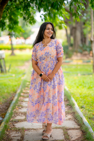 LOVELY FLOWERS | MATERNITY GEORGETTE MAXI ANKLE LENGTH