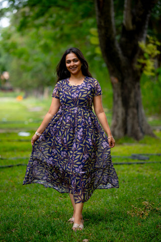 LEAFY GARDEN | MATERNITY GEORGETTE MAXI ANKLE LENGTH