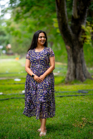 LEAFY GARDEN | MATERNITY GEORGETTE MAXI ANKLE LENGTH