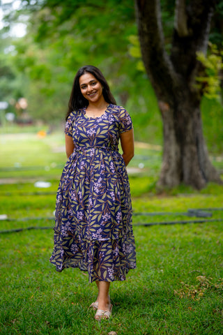 LEAFY GARDEN | MATERNITY GEORGETTE MAXI ANKLE LENGTH