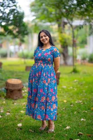 BLOOMY BIRDS | MATERNITY GEORGETTE MAXI ANKLE LENGTH