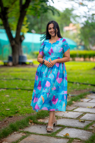 WATERCOLOUR BLOCK | MATERNITY MAXI ANKLE LENGTH