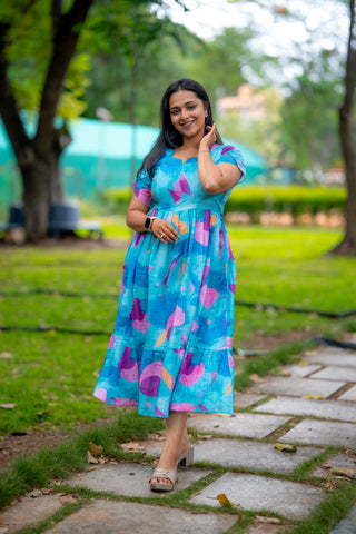 WATERCOLOUR BLOCK | MATERNITY MAXI ANKLE LENGTH