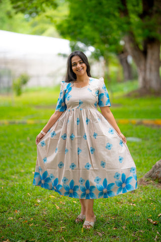 MIST BLUE GARDEN | MATERNITY MAXI ANKLE LENGTH