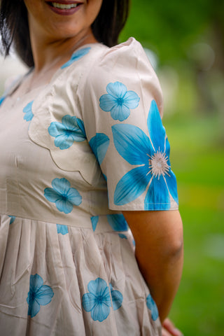 MIST BLUE GARDEN | MATERNITY MAXI ANKLE LENGTH