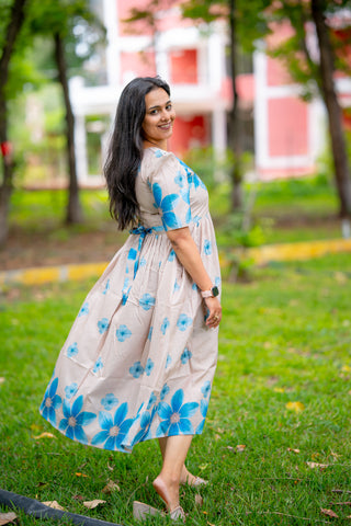 MIST BLUE GARDEN | MATERNITY MAXI ANKLE LENGTH
