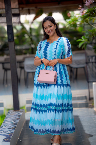 AQUA TIDE || MATERNITY GEORGETTE MAXI ANKLE LENGTH