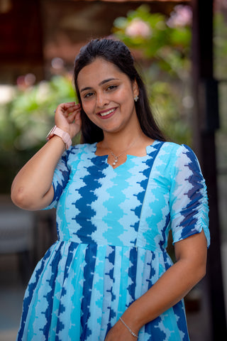 AQUA TIDE || MATERNITY GEORGETTE MAXI ANKLE LENGTH