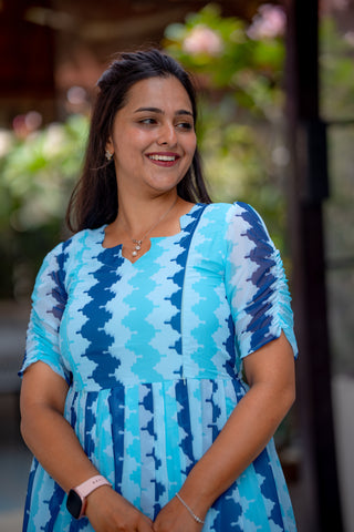 AQUA TIDE || MATERNITY GEORGETTE MAXI ANKLE LENGTH