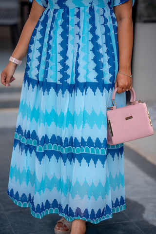 AQUA TIDE || MATERNITY GEORGETTE MAXI ANKLE LENGTH