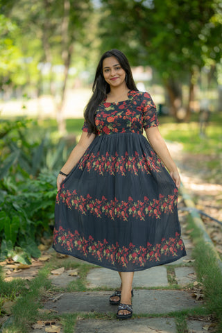 CRIMSON ROSE | MATERNITY GEORGETTE MAXI ANKLE LENGTH