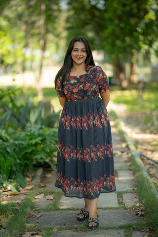 CRIMSON ROSE | MATERNITY GEORGETTE MAXI ANKLE LENGTH