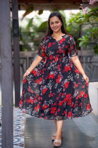 MIDNIGHT DELIGHT | MATERNITY GEORGETTE MAXI ANKLE LENGTH