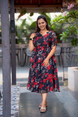 MIDNIGHT DELIGHT | MATERNITY GEORGETTE MAXI ANKLE LENGTH