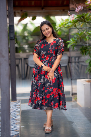 MIDNIGHT DELIGHT | MATERNITY GEORGETTE MAXI ANKLE LENGTH