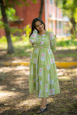 PISTA CHECKS | MATERNITY GEORGETTE MAXI ANKLE LENGTH