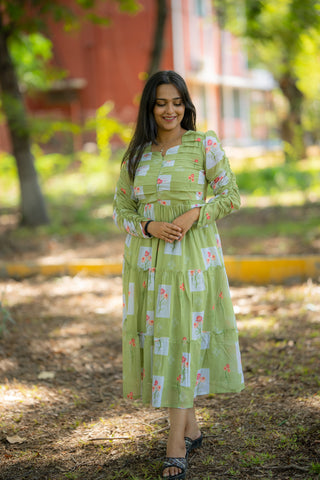 PISTA CHECKS | MATERNITY GEORGETTE MAXI ANKLE LENGTH