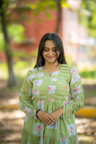 PISTA CHECKS | MATERNITY GEORGETTE MAXI ANKLE LENGTH