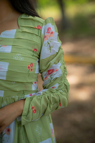 PISTA CHECKS | MATERNITY GEORGETTE MAXI ANKLE LENGTH