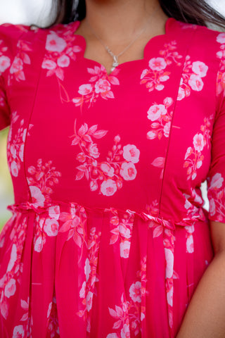 VIBRANT FLOWERS | MATERNITY GEORGETTE MAXI ANKLE LENGTH