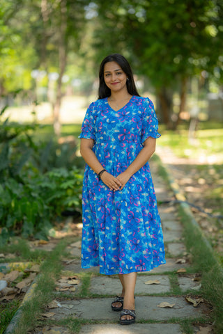 SWRIL FLOWERS | MATERNITY GEORGETTE MAXI ANKLE LENGTH