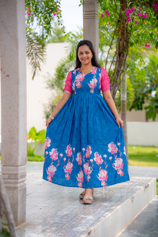 PINK DOTTED | MATERNITY MAXI FULL LENGTH