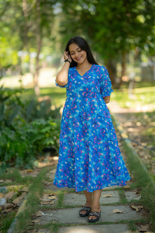 SWRIL FLOWERS | MATERNITY GEORGETTE MAXI ANKLE LENGTH