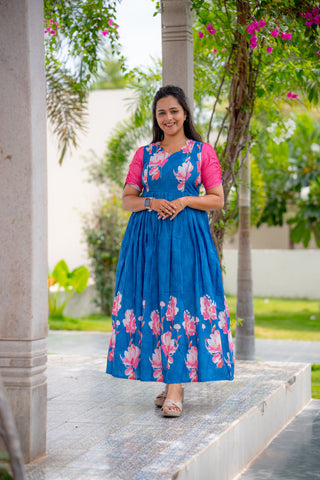 PINK DOTTED | MATERNITY MAXI FULL LENGTH