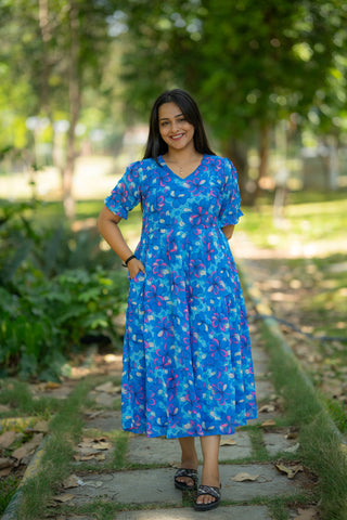 SWRIL FLOWERS | MATERNITY GEORGETTE MAXI ANKLE LENGTH