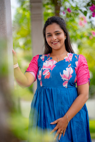 PINK DOTTED | MATERNITY MAXI FULL LENGTH