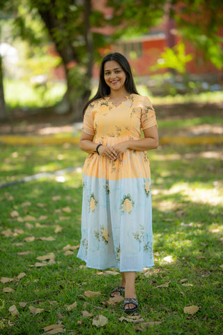DUAL ROSE | MATERNITY GEORGETTE MAXI ANKLE LENGTH