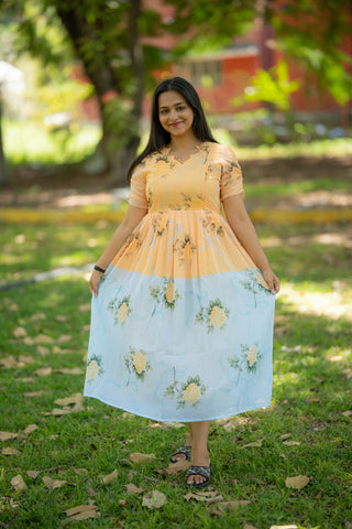 DUAL ROSE | MATERNITY GEORGETTE MAXI ANKLE LENGTH