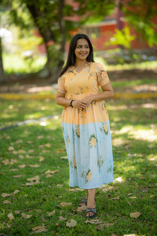DUAL ROSE | MATERNITY GEORGETTE MAXI ANKLE LENGTH