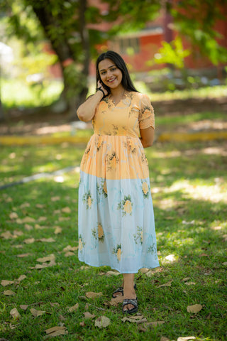 DUAL ROSE | MATERNITY GEORGETTE MAXI ANKLE LENGTH