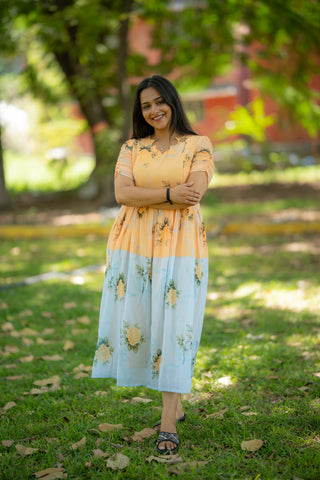 DUAL ROSE | MATERNITY GEORGETTE MAXI ANKLE LENGTH