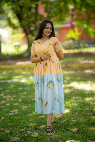DUAL ROSE | MATERNITY GEORGETTE MAXI ANKLE LENGTH