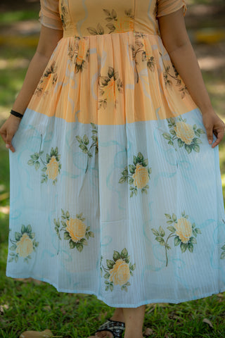 DUAL ROSE | MATERNITY GEORGETTE MAXI ANKLE LENGTH
