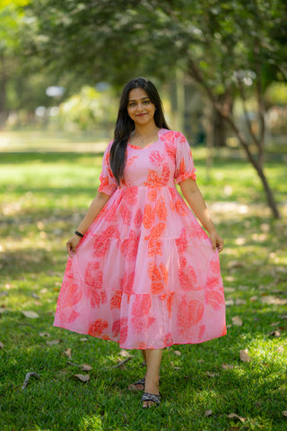 LAYERED LEAF | MATERNITY GEORGETTE MAXI ANKLE LENGTH