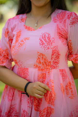 LAYERED LEAF | MATERNITY GEORGETTE MAXI ANKLE LENGTH