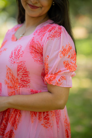 LAYERED LEAF | MATERNITY GEORGETTE MAXI ANKLE LENGTH