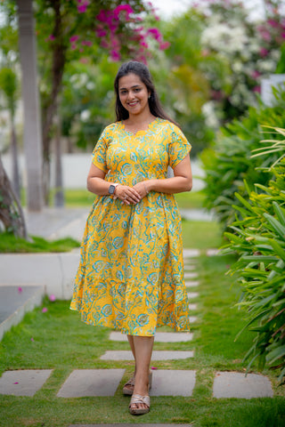 VINYL LEAVES | MATERNITY MAXI ANKLE LENGTH