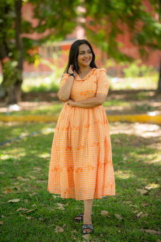 MARIGOLD CHECKS | MATERNITY MAXI ANKLE LENGTH