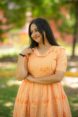 MARIGOLD CHECKS | MATERNITY MAXI ANKLE LENGTH