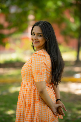 MARIGOLD CHECKS | MATERNITY MAXI ANKLE LENGTH